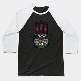 Reptilian Agenda Hamsa Baseball T-Shirt
